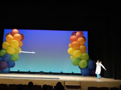 風船ロケット実験